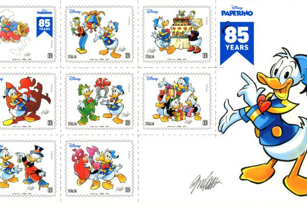 Paperino compie 85 anni: nascono i francobolli in suo onore