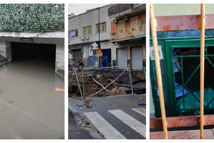Maltempo, Napoli in ginocchio tra voragini e famiglie salvate dalla “cascata d’acqua”