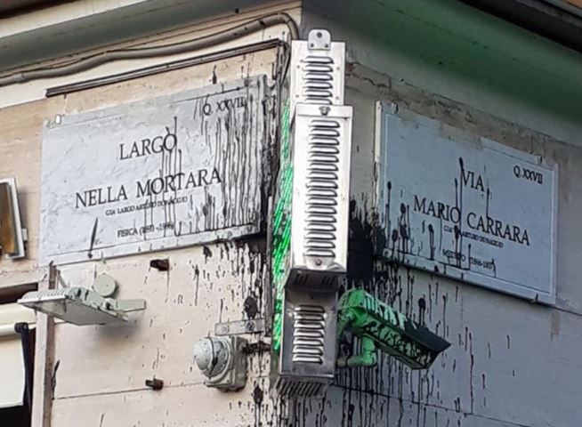 targhe imbrattate roma