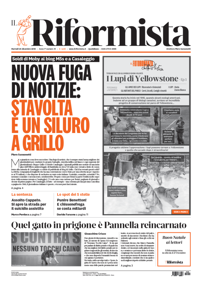 Quotidiano del 24 Dicembre 2019