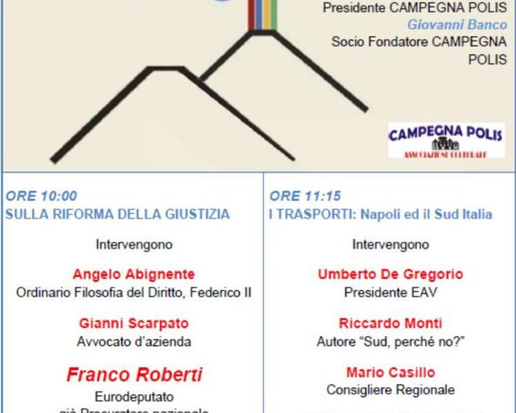 Napoli, il 21 dicembre due convegni su riforma della giustizia e trasporti