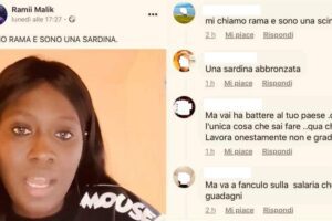 “Sono Rama e sono una sardina”, e la ricoprono di insulti razzisti