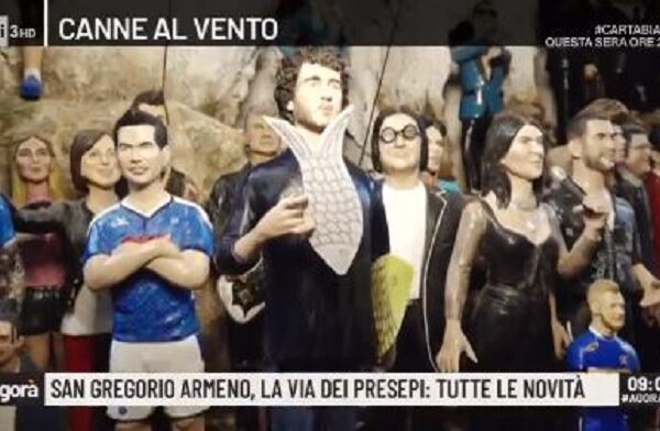 Il leader delle Sardine Mattia Santori protagonista nel presepe napoletano