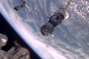 BEST QUALITY AVAILABLE
Undated handout image issued by the European Space Agency of the Soyuz capsule carrying Major Tim Peake and his two crewmates moments after it released itself from the International Space Station and undocked. PRESS ASSOCIATION Photo. Issue date: Saturday June 18, 2016. See PA story SCIENCE Peake. Photo credit should read: ESA/PA Wire
NOTE TO EDITORS: This handout photo may only be used in for editorial reporting purposes for the contemporaneous illustration of events, things or the people in the image or facts mentioned in the caption. Reuse of the picture may require further permission from the copyright holder. BEST QUALITY AVAILABLE
Undated handout image issued by the European Space Agency of the Soyuz capsule carrying Major Tim Peake and his two crewmates moments after it released itself from the International Space Station and undocked. PRESS ASSOCIATION Photo. Issue date: Saturday June 18, 2016. See PA story SCIENCE Peake. Photo credit should read: ESA/PA Wire
NOTE TO EDITORS: This handout photo may only be used in for editorial reporting purposes for the contemporaneous illustration of events, things or the people in the image or facts mentioned in the caption. Reuse of the picture may require further permission from the copyright holder.