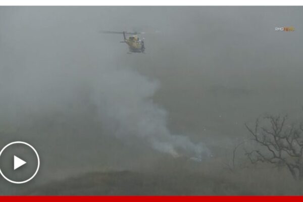 Le fiamme sprigionate dall’elicottero di Kobe Bryant