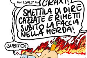 La vignetta di Natangelo su Craxi è becero squadrismo e ironia di bassa lega