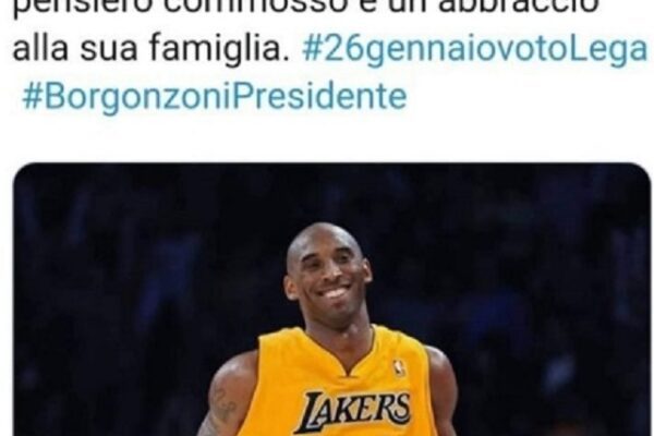 Morte Kobe Bryant, la Lega ricorda il campione con hashtag delle Regionali: “Sciacalli”