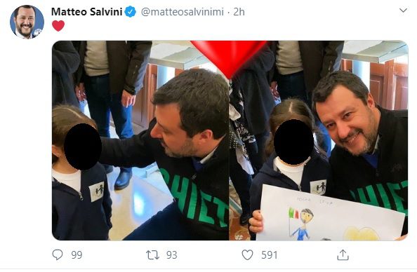Salvini sfrutta una bimba per la sua propaganda, intervenga l’Ordine dei Giornalisti