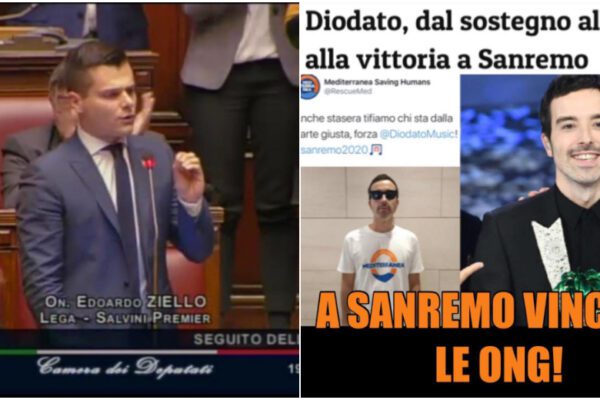 Il deputato leghista Ziello e il ‘complotto’ delle Ong dietro la vittoria di Diodato a Sanremo