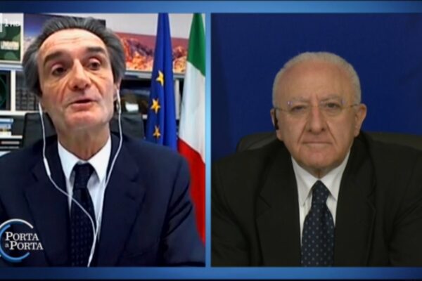 Fiori tra Fontana e De Luca a Porta a Porta: il finto duello in tv