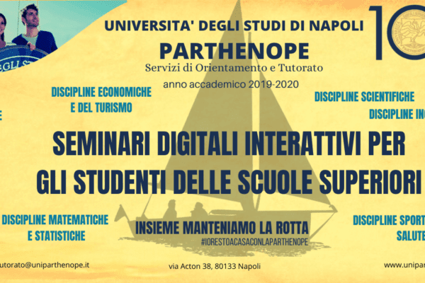 Università Parthenope, al via i seminari digitali interattivi università-scuola Università Parthenope, al via i seminari digitali interattivi università-scuola