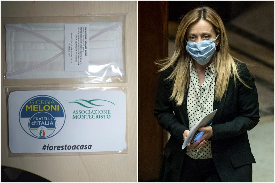 Mascherine ‘griffate’ Meloni, l’ultima strumentalizzazione di Fratelli d’Italia sul Coronavirus