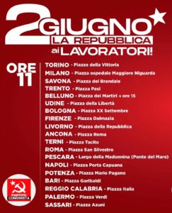 2 Giugno La Repubblica ai Lavoratori