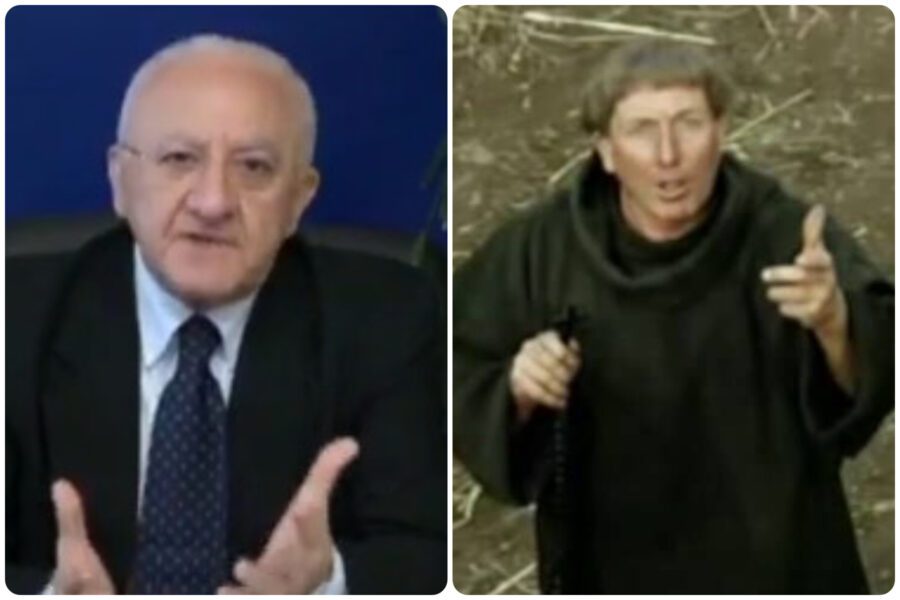 De Luca giullare: “Assistenti civici in giro con il saio come gli allievi di Jacopone da Todi”