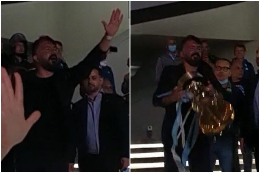 Coppa Italia, il siparietto tra Gattuso e i tifosi del Napoli: “Cantatemi un giorno all’improvviso”