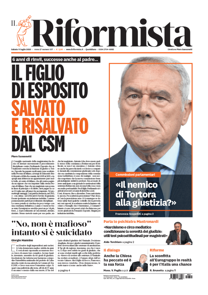 Quotidiano dell’11 Luglio 2020