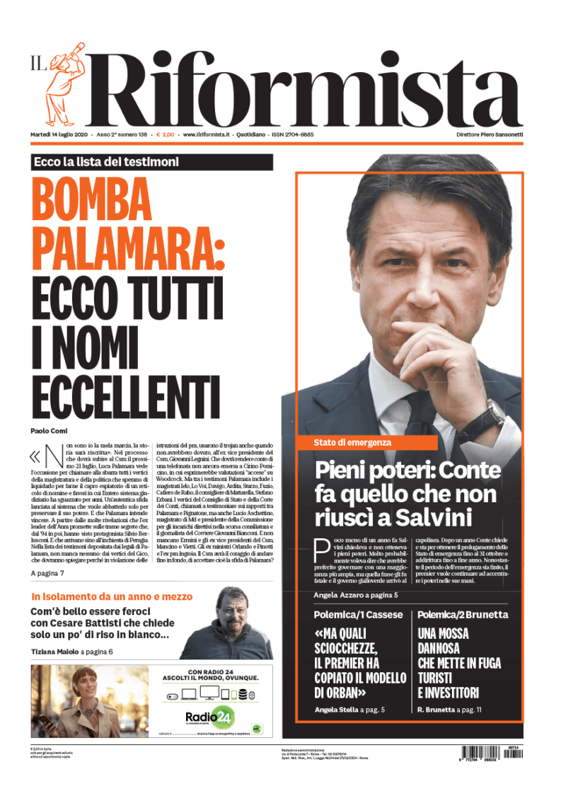 Quotidiano del 14 Luglio 2020