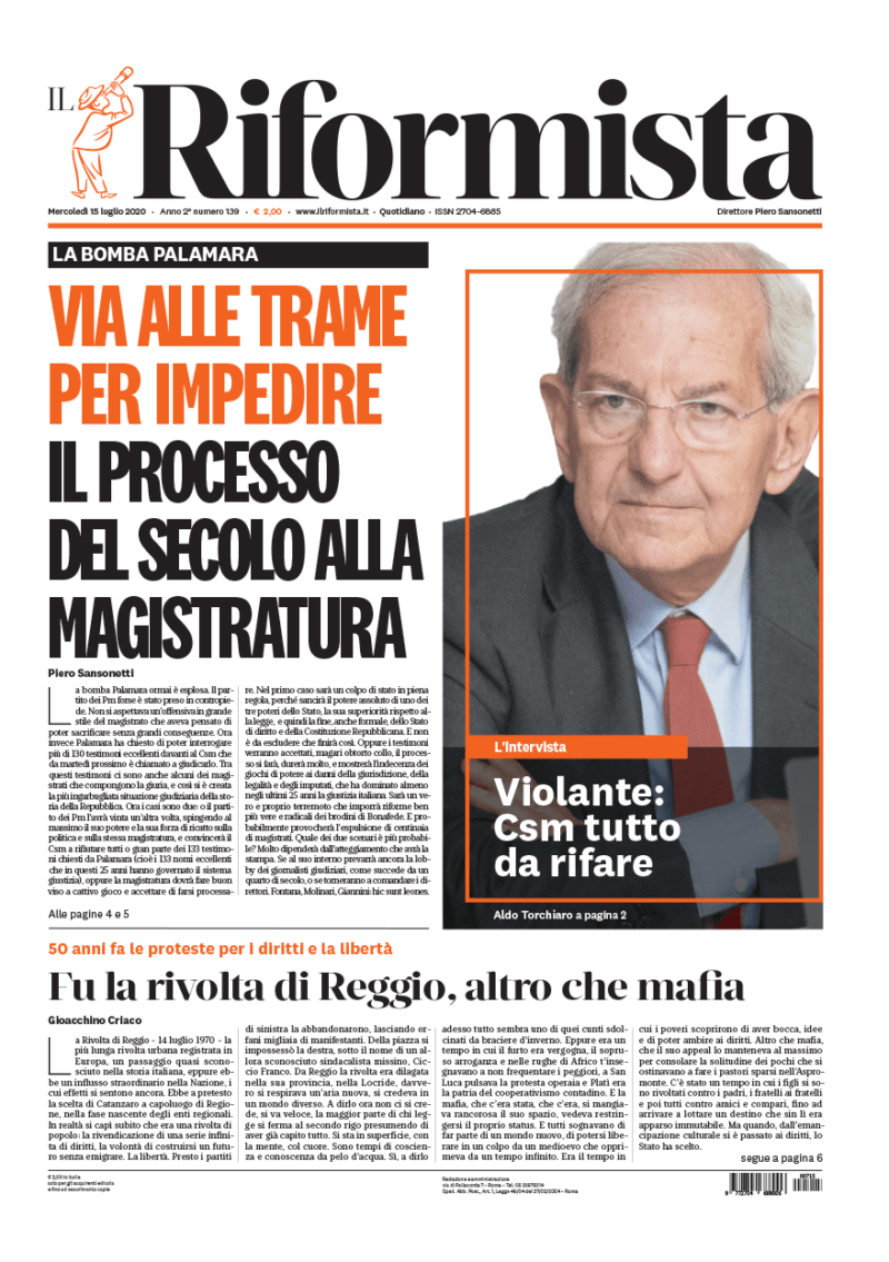Quotidiano del 15 Luglio 2020