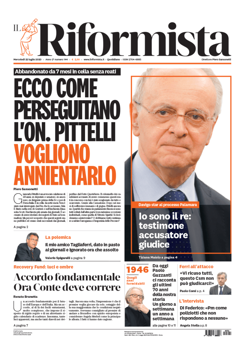 Quotidiano del 22 luglio 2020