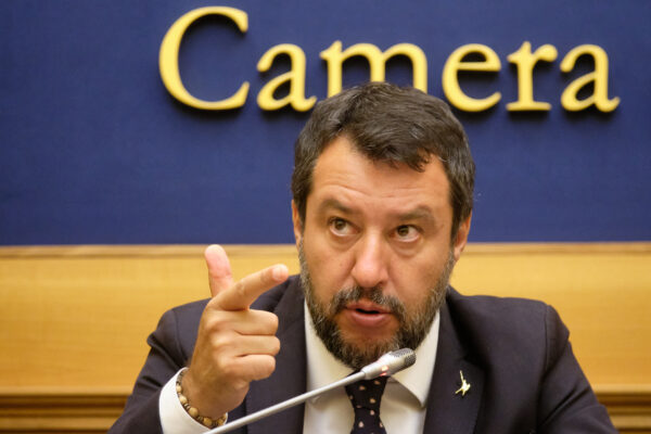 Foto Mauro Scrobogna /LaPresse
21-07-2020 Roma, Italia
Politica
Camera Deputati – conferenza stampa Lega su decisioni Consiglio Europeo
Nella foto: Il Segretario della Lega Matteo Salvini 

Photo Mauro Scrobogna /LaPresse
July 21, 2020  Rome, Italy
News
Chamber of Deputies – League press conference on European Council decisions
In the photo: the Secretary of the Lega Matteo Salvini