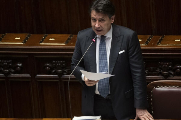 Foto Claudio Peri/LaPresse/POOL Ansa29-07-2020 Roma, ItaliaPoliticaIl Presidente del Consiglio, Giuseppe Conte, ha tenuto al Senato il 28 luglio le comunicazioni sulle ulteriori iniziative in relazione all’emergenza epidemiologica da Covid-19. Oggi è intervenuto alla Camera.Nella Foto Giuseppe ContePhoto Claudio Peri/LaPresse/POOL AnsaJuly 29, 2020 Rome, ItalyPoliticsItalian Prime Minister, Giuseppe Conte, delivers a speech about Covid19 emergency at Italy’s ParliamentIn the pic: Giuseppe Conte