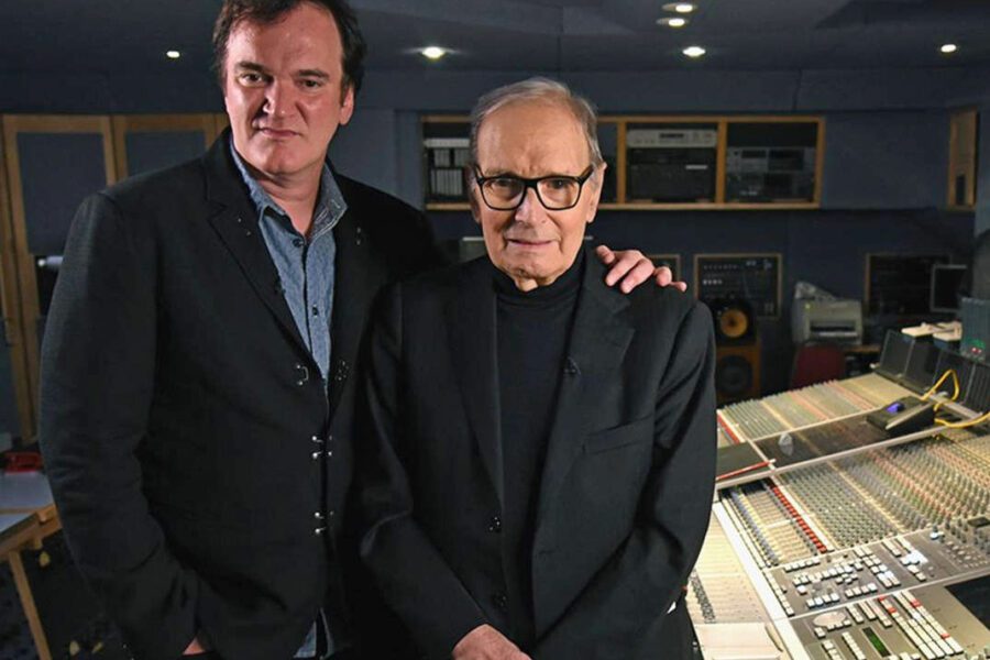 Quentin Tarantino ed Ennio Morricone (Fonte Twitter New Beverly Cinema)