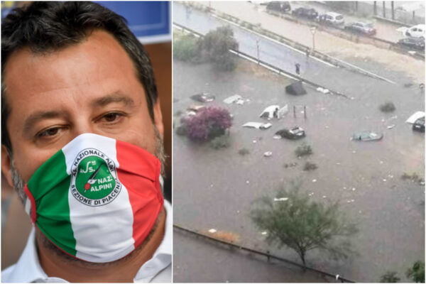 Salvini “miserabile sciacallo”, il leader della Lega sfrutta il nubifragio di Palermo per la propaganda sui migranti