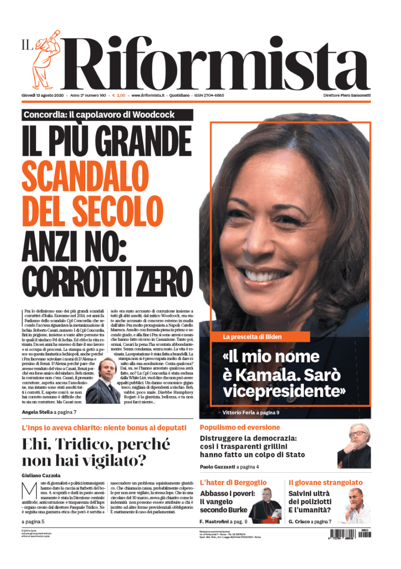Quotidiano del 13 agosto 2020