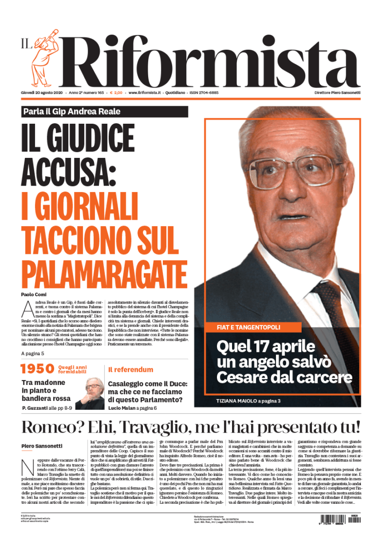 Quotidiano del 20 agosto 2020