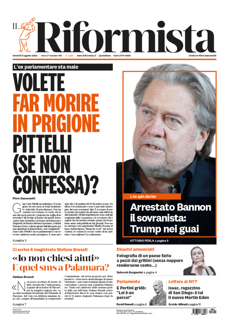 Quotidiano del 21 agosto 2020