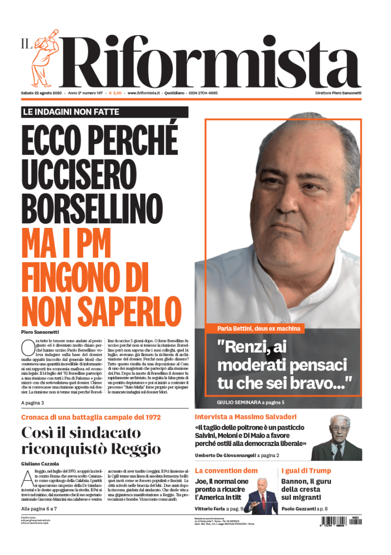 Quotidiano del 22 agosto 2020