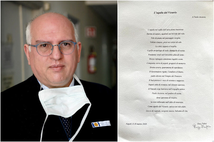 Una poesia per Ascierto: “Dona speranza di respiro”