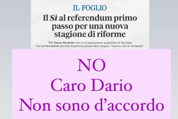 No, caro Dario Nardella, non sono d’accordo