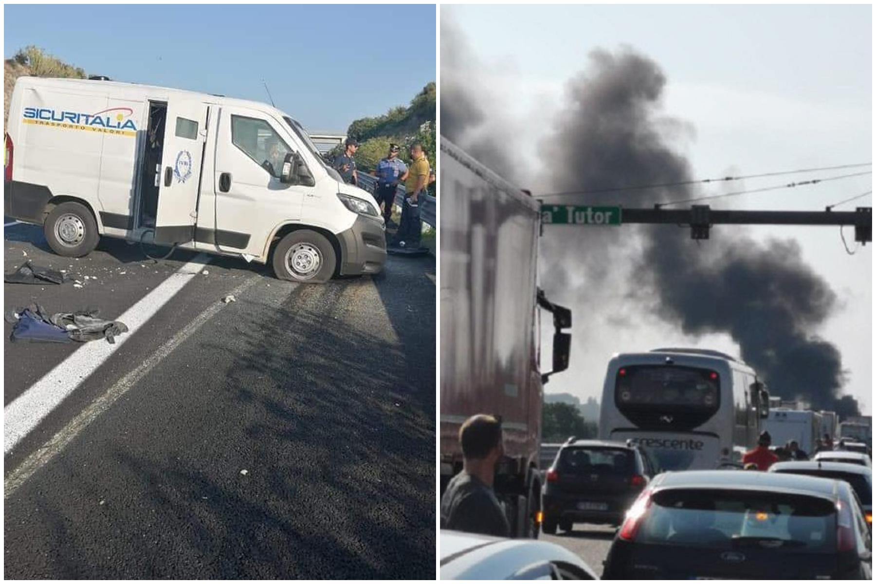 Assalto a portavalori, inferno in autostrada: spari, auto in ...