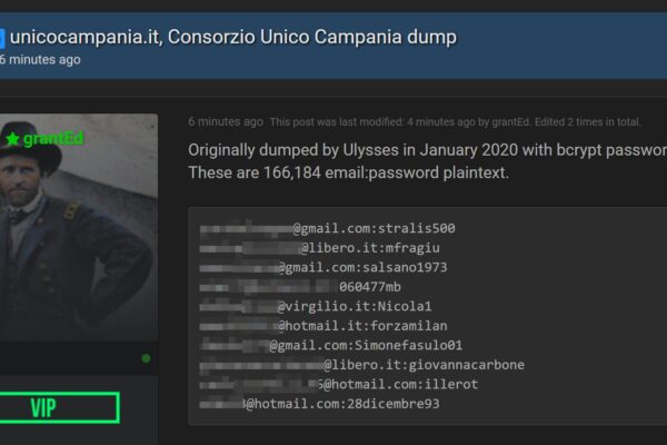 Hacker violano database Unico Campania, mail di 160mila cittadini della regione esposti da gennaio 2020