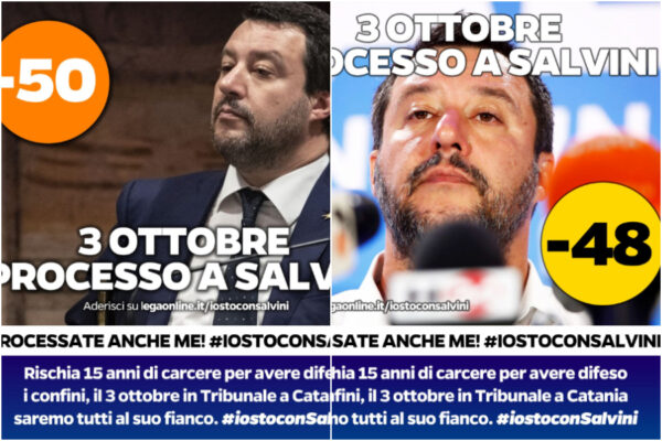 Conto alla rovescia per il processo Gregoretti, Salvini fa sparire il “-49” su Facebook
