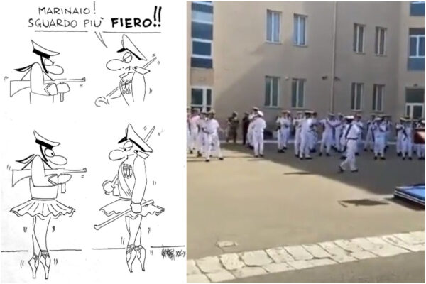 Balletto armato dei marinai di Taranto: sciabola e fucili come bastoni da majorettes piacciono tanto all’ipocrisia benpensante