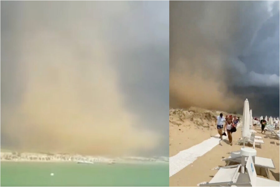Paura in Salento, violenta tromba d’aria su una spiaggia: cinque feriti