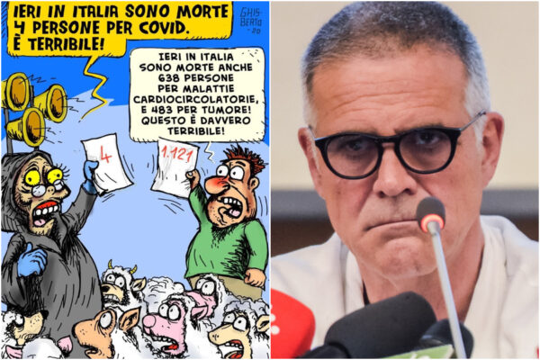 Zangrillo nella bufera per la vignetta sui ‘pochi’ morti di Covid