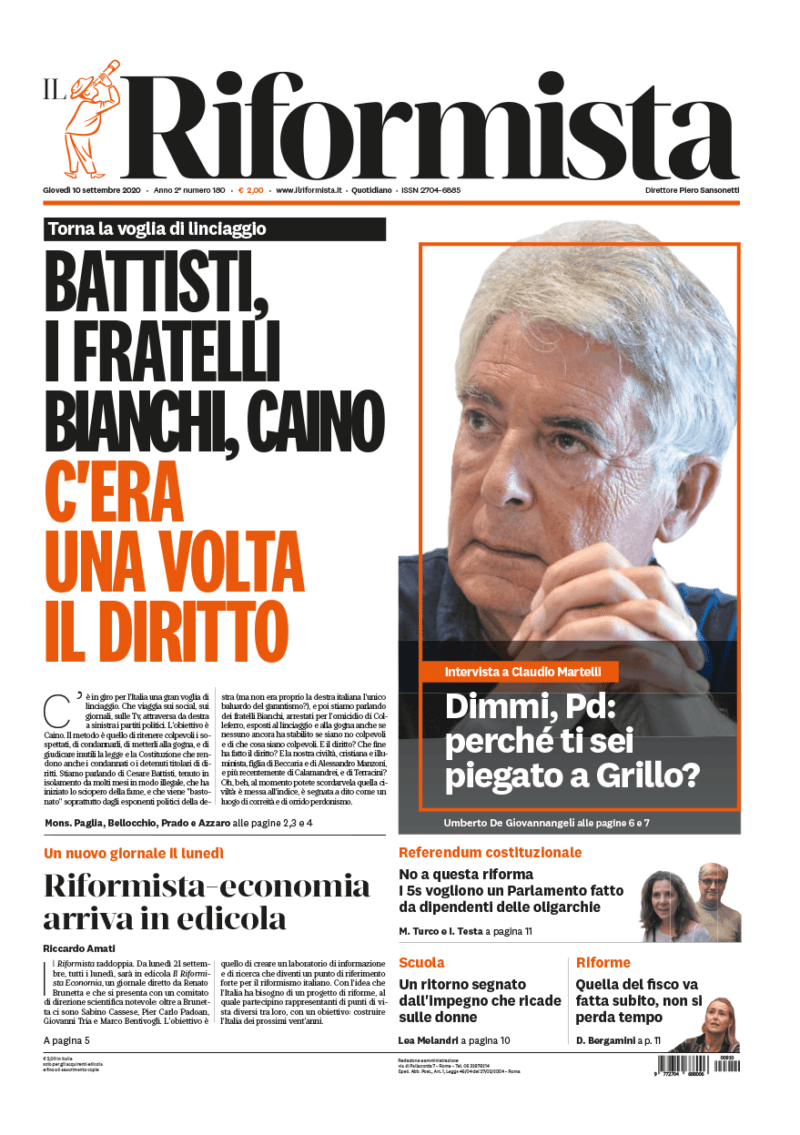 Quotidiano del 10 settembre 2020