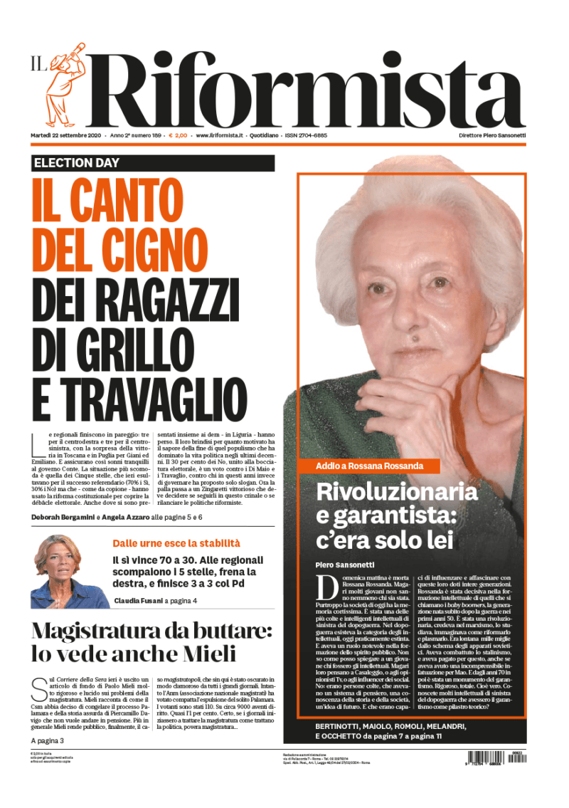 Quotidiano del 22 settembre 2020