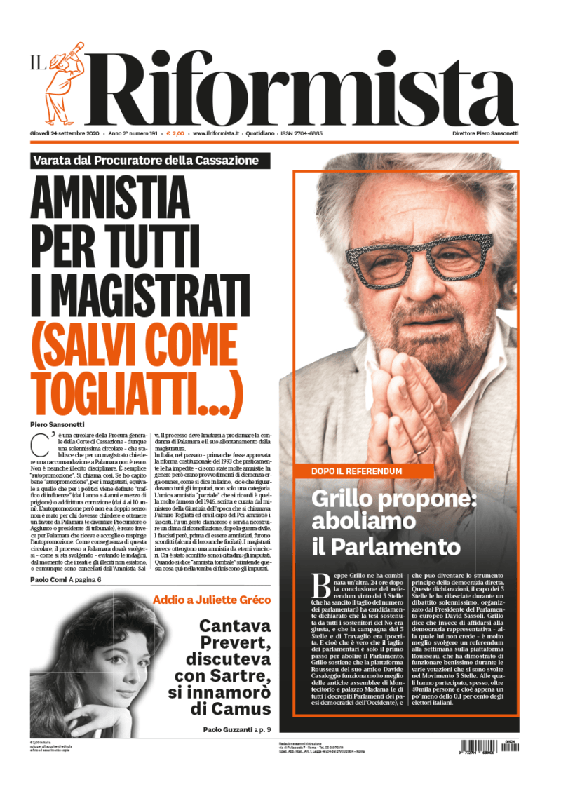 Quotidiano del 24 settembre 2020