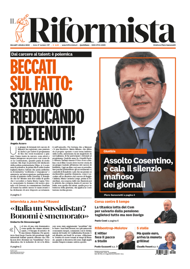 Quotidiano dell’1 ottobre 2020