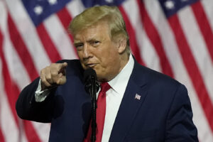 President Donald Trump speaks during a campaign rally, Friday, Sept. 25, 2020, in Atlanta. (AP Photo/John Bazemore)