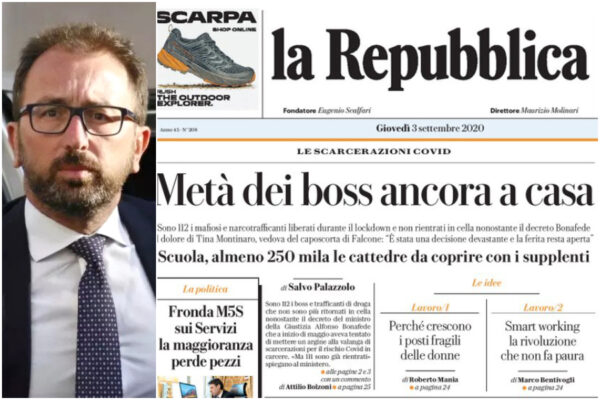 Boss scarcerati, erano meno della metà. Il giornalismo giudiziario di Repubblica che dovrebbe indignarci