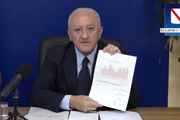 De Luca avverte i campani: “Se va avanti così richiudo tutto. Senza mascherina mille euro di multa”