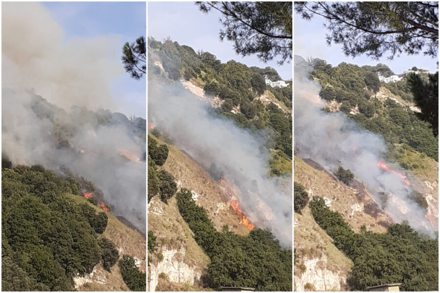Napoli, brucia la collina dei Camaldoli: fiamme vicino alle abitazioni