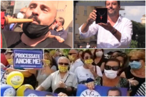 Fischi, insulti e zampogna contro Salvini: “Fomentatore d’odio, ci hai fatto odiare gli uni con gli altri”
