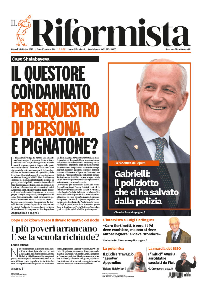 Quotidiano del 15 ottobre 2020