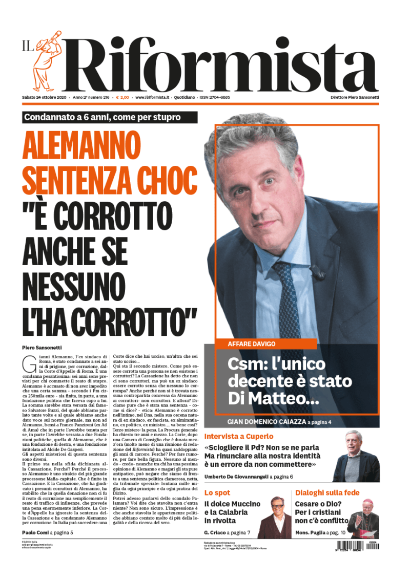 Quotidiano del 24 ottobre 2020